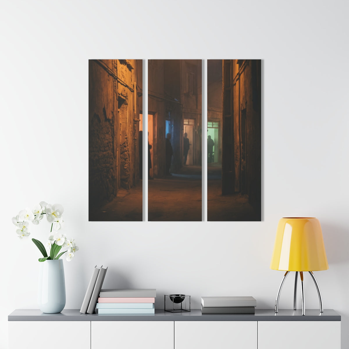 Acrylic Prints Triptych - Midnight Shadows — Portrait |...