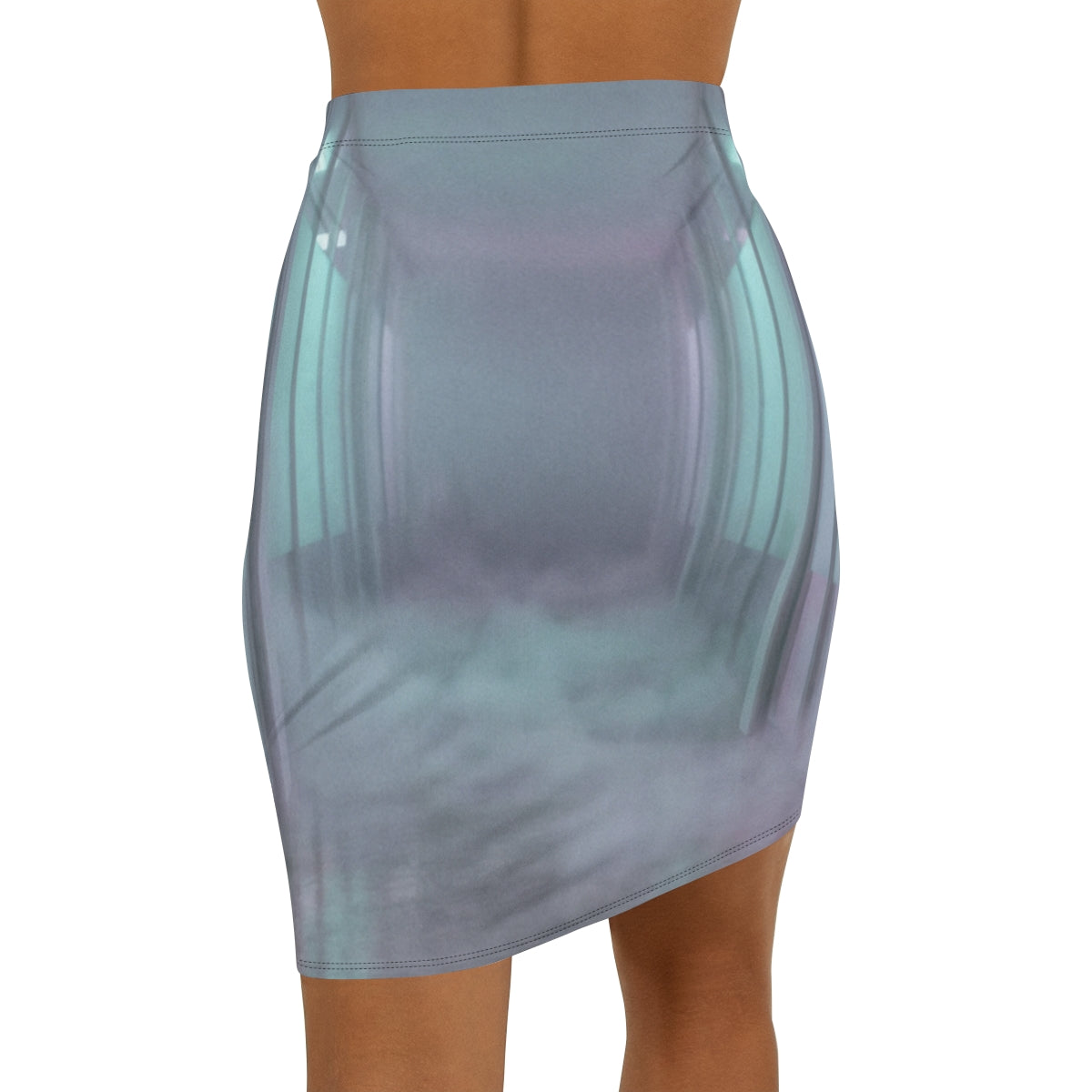 Women's Mid-Waist Pencil Skirt - Liminal Corridor Fog Art......