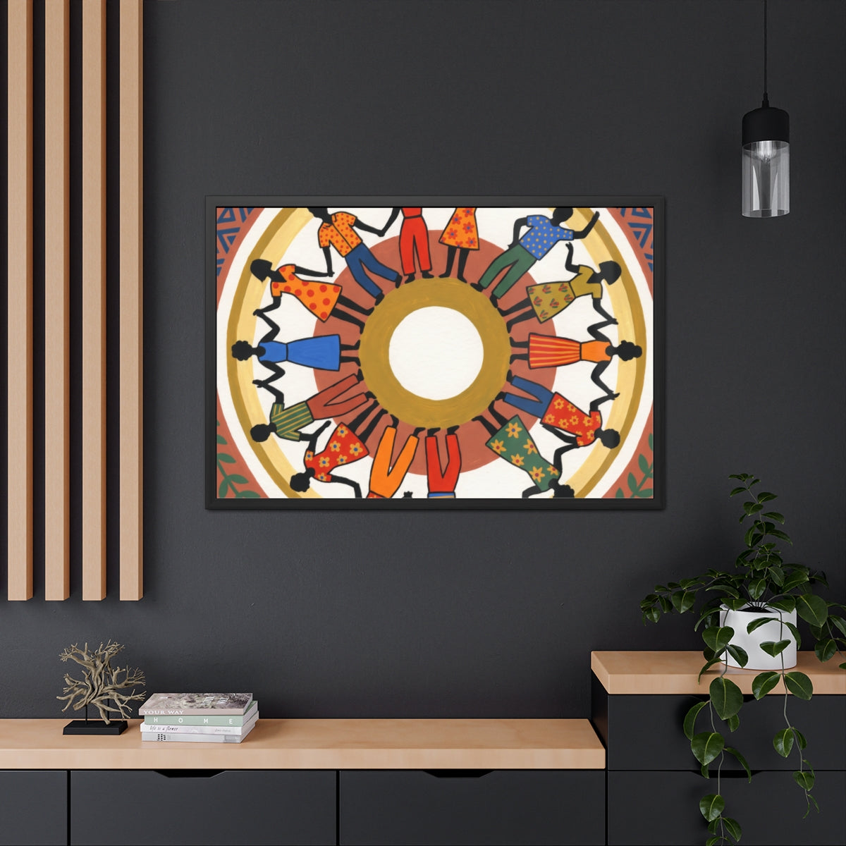 Framed Poster - Unity Mandala Folk Art (10×8, 12×8, 11×9......