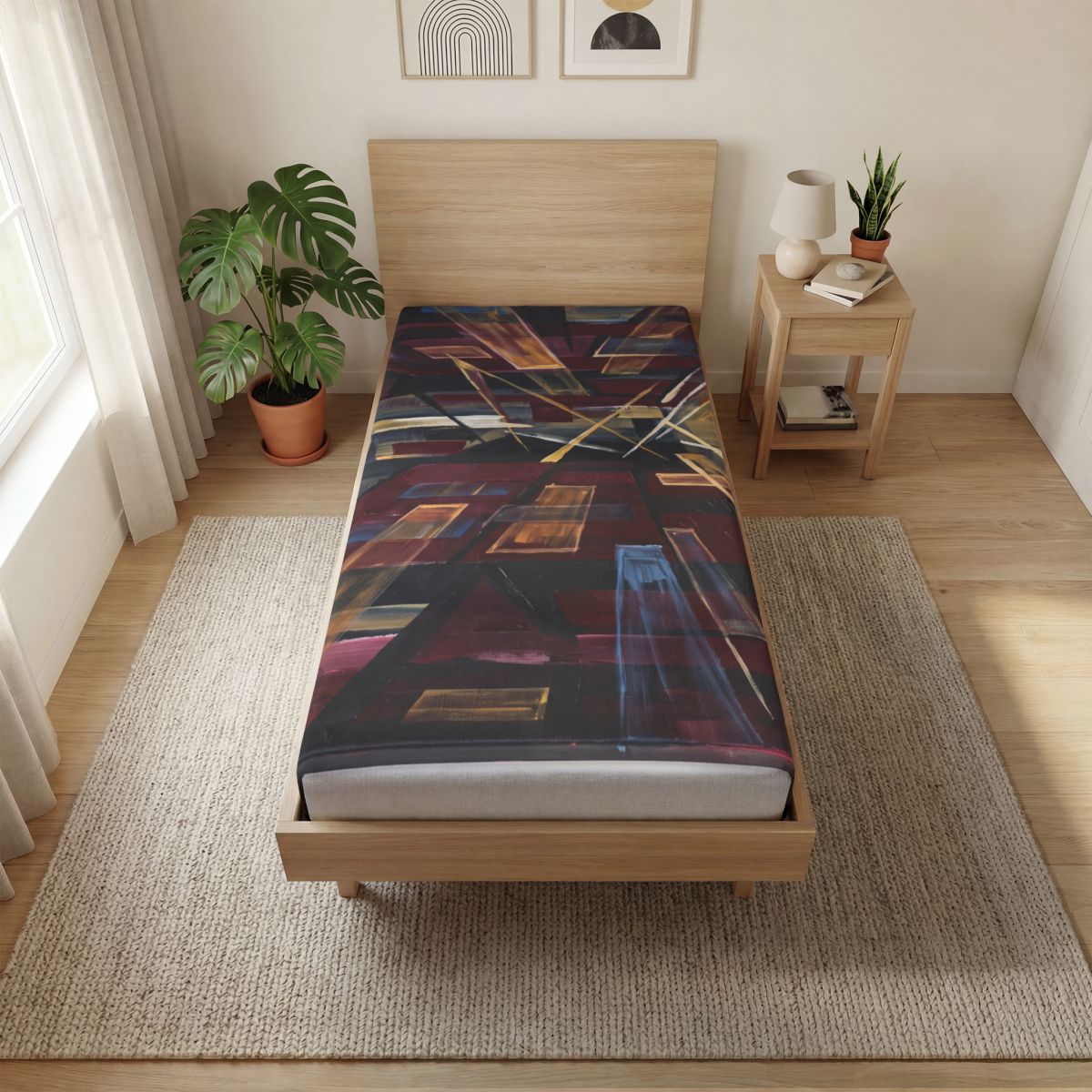 Fitted Sheet - Urban Geometry | Echovira Gallery