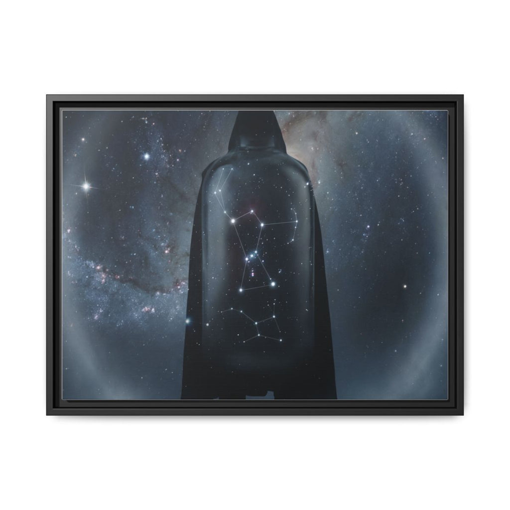Framed Matte Canvas - Cosmic Sentinel — Black / 1.25" (10×8, 12×9, 14×11, 16×12, 20×10, 18×12, 20×16, 24×16, 24×18, 36×12, 24×20, 32×16, 30×20, 30×24, 32×24, 48×16, 36×24, 48×24, 40×30, 60×20, 48×32, 60×30 & 60×40)