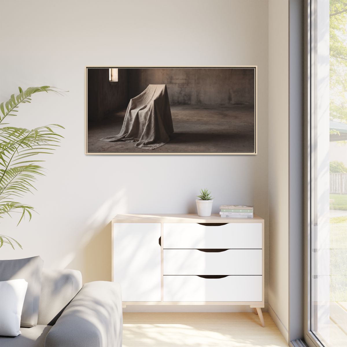 Matte Canvas, Framed - Draped Silence Still Life Art... |...