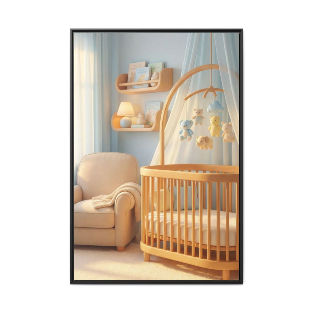 Matte Canvas, Framed - Dreamy Serene Nursery Art — Black /...