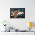 Framed Rainy City Window Horizontal Poster