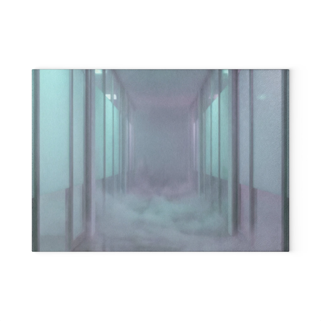 Glass Cutting Board - Liminal Corridor Fog Art Print |...