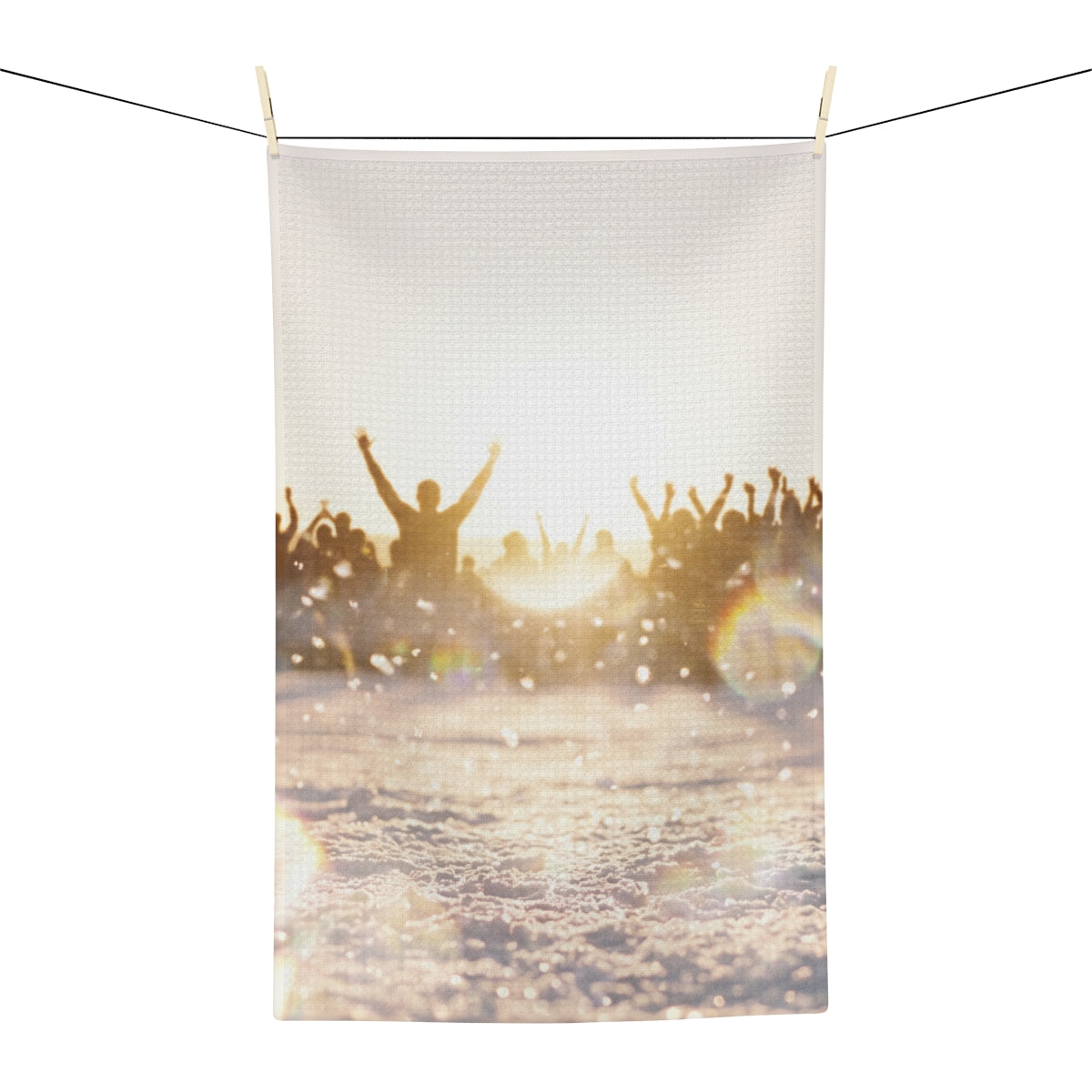 Golden Hour Crowd Microfiber Tea Towel
