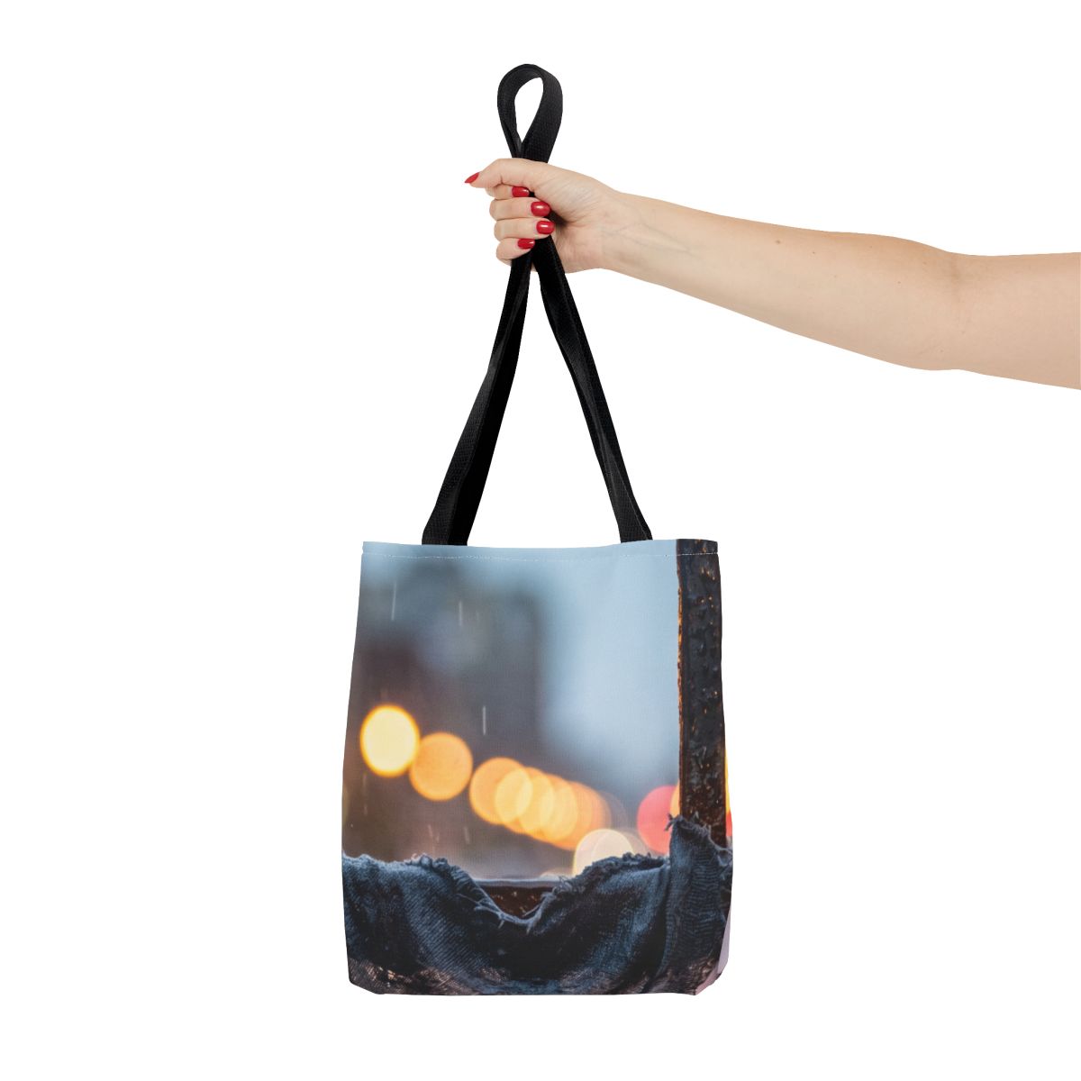 Tote Bag - Urban Solitude Rain Bokeh Heart | Echovira...