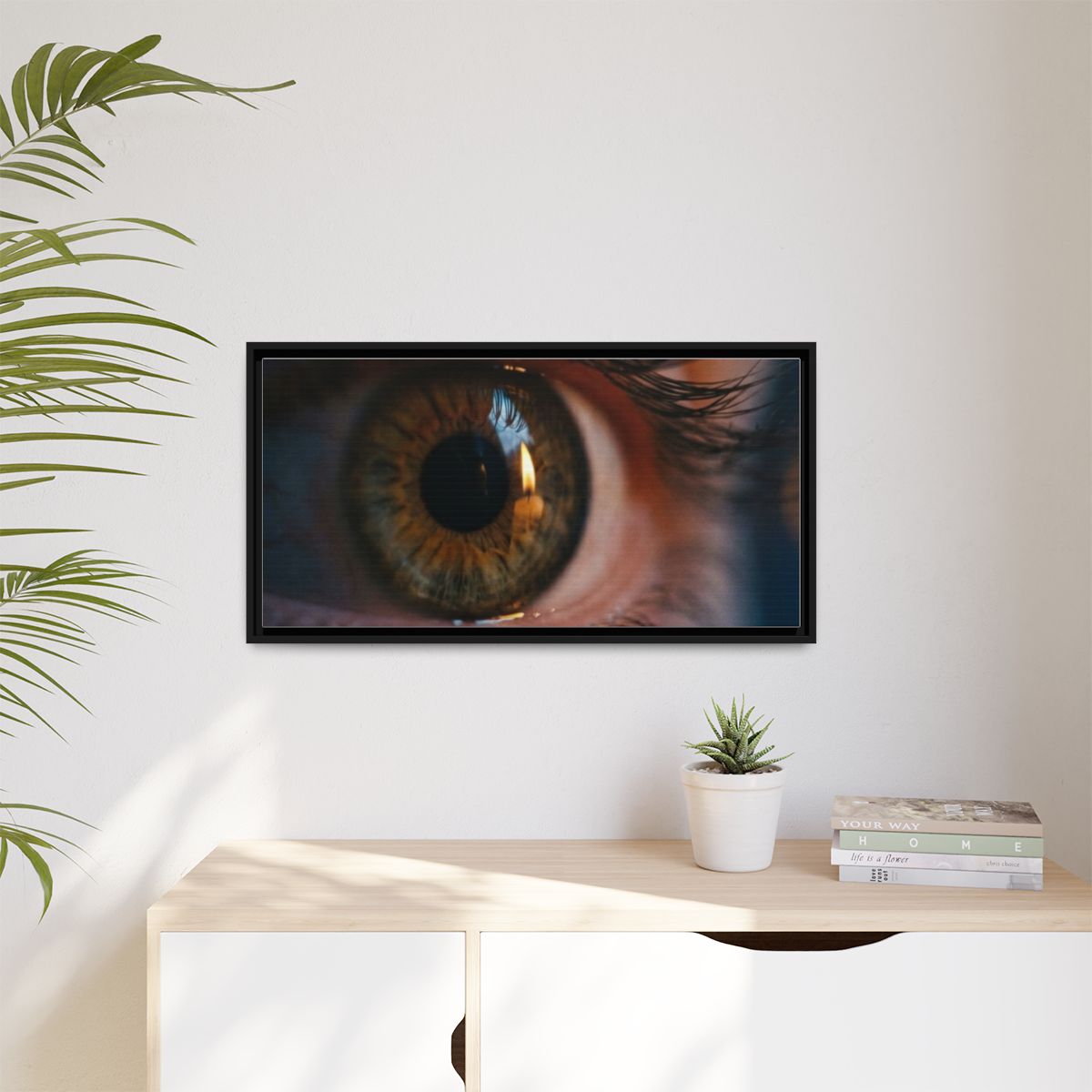 Matte Canvas, Framed - Amber Iris Reflection Fine Art Print...