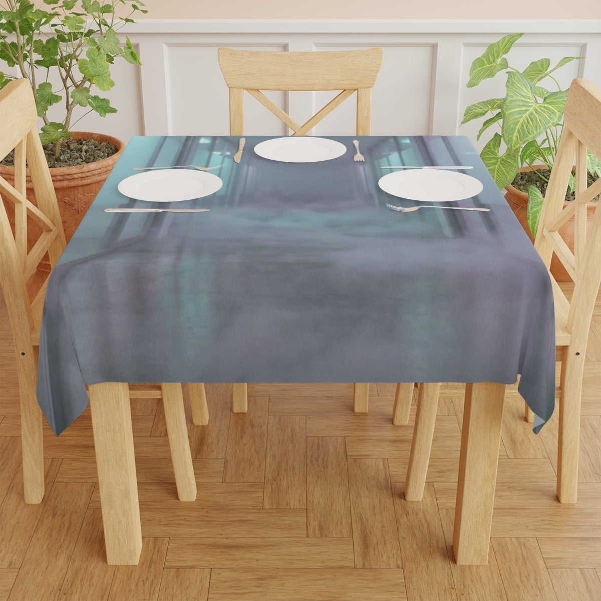 Tablecloth - Liminal Mist Dining Cover | Echovira Gallery