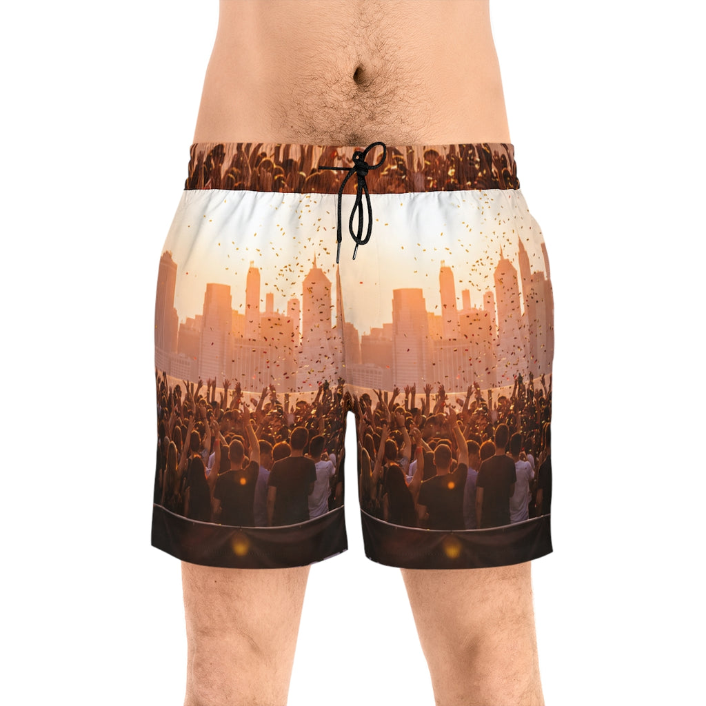 Men's Mid-Length Swim Shorts - City Lights | Echovira...