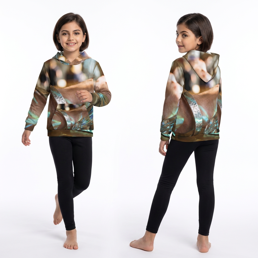 Children's Hoodie with Silver Cuff and Prismatic Art
