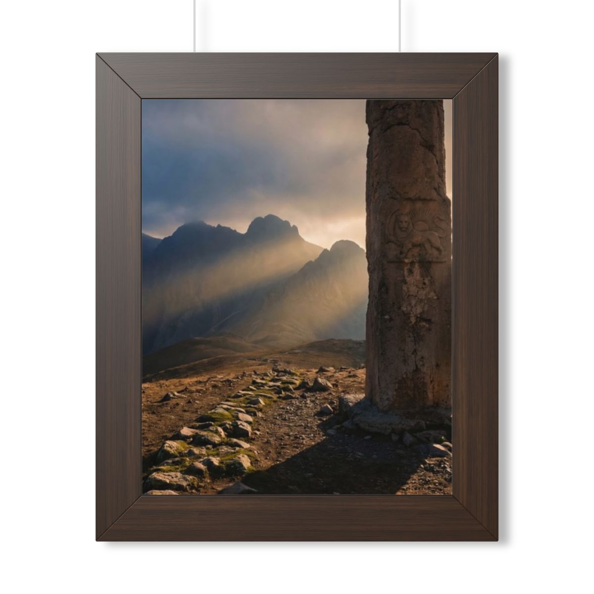 Framed Vertical Poster - Mystic Monolith Ancient Persian......