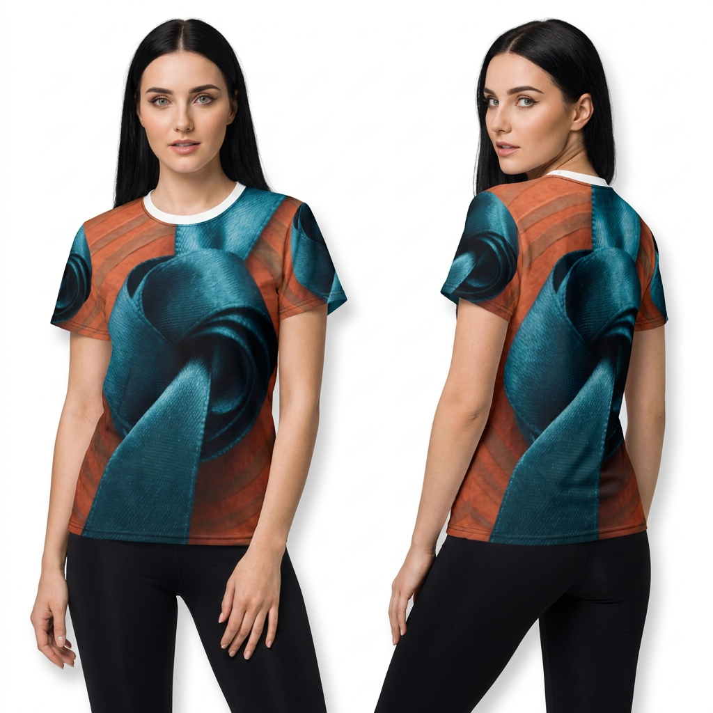 Cerulean Ribbon Knot Unisex Cut and Sew Tee