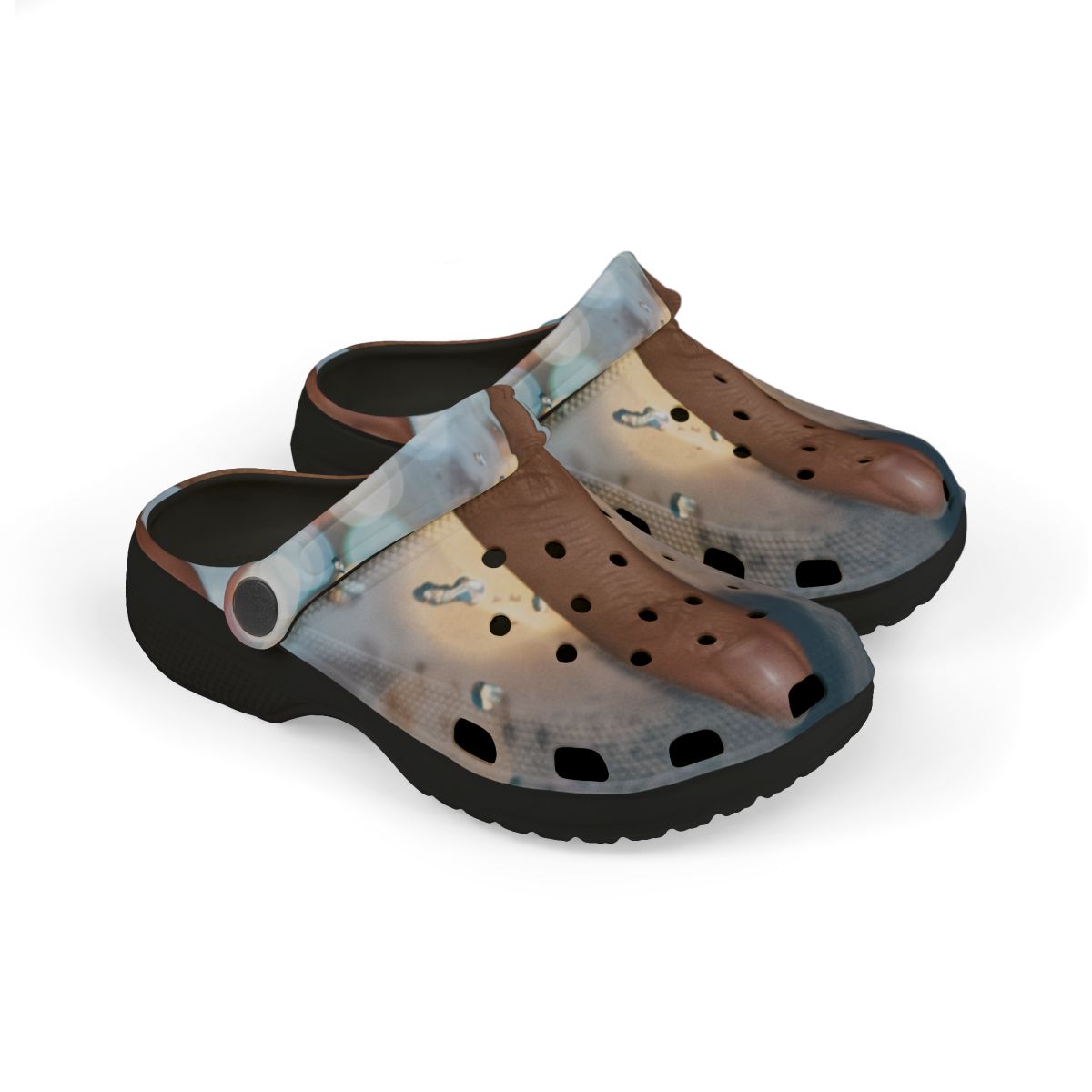 Kids' Foam Clogs with Rainy City Window Art