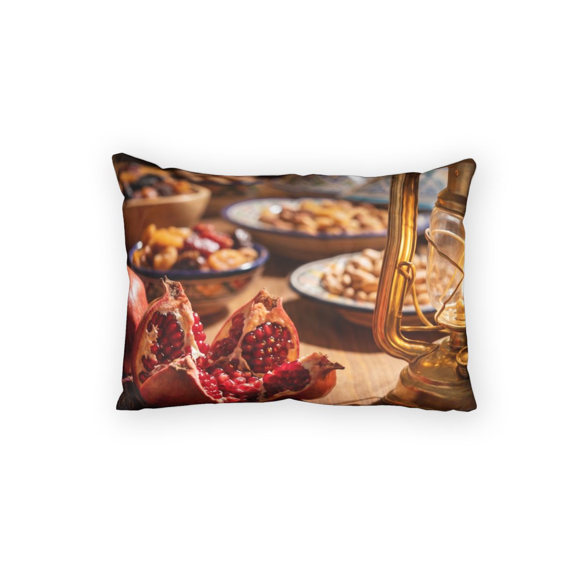 Cotton Pillow Sham - Amber Lantern Glow | Echovira Gallery