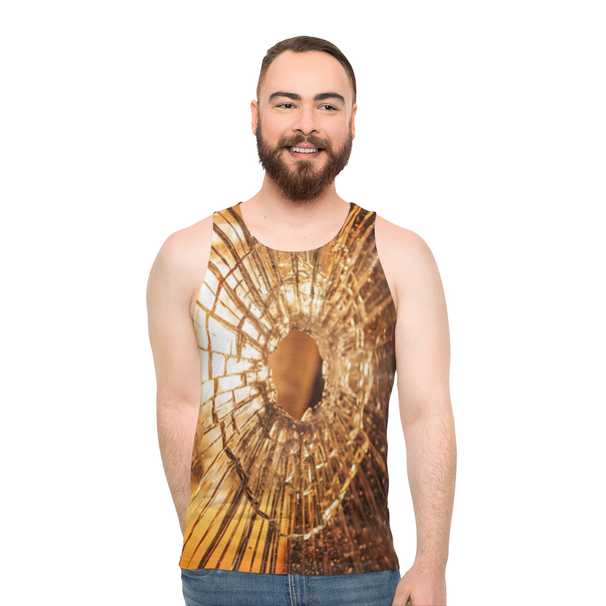 Unisex Tank Top - Shattered Amber Light Wall Art | Echovira...