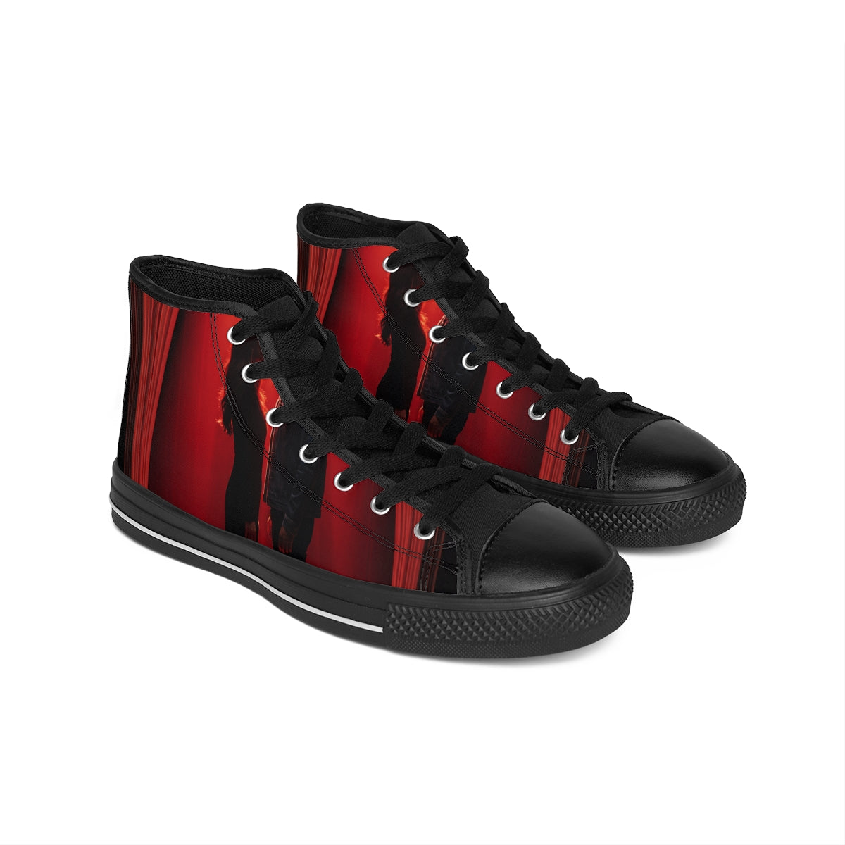 Women's Classic Sneakers with Crimson Romance Art