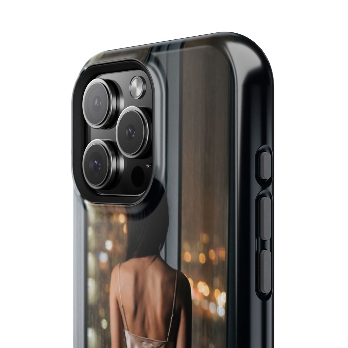 Impact-Resistant Apple iPhone Cases - Rainy City Lights Silk Gown | iPhone 17 Pro Max, 17 Pro, 17 Air & More