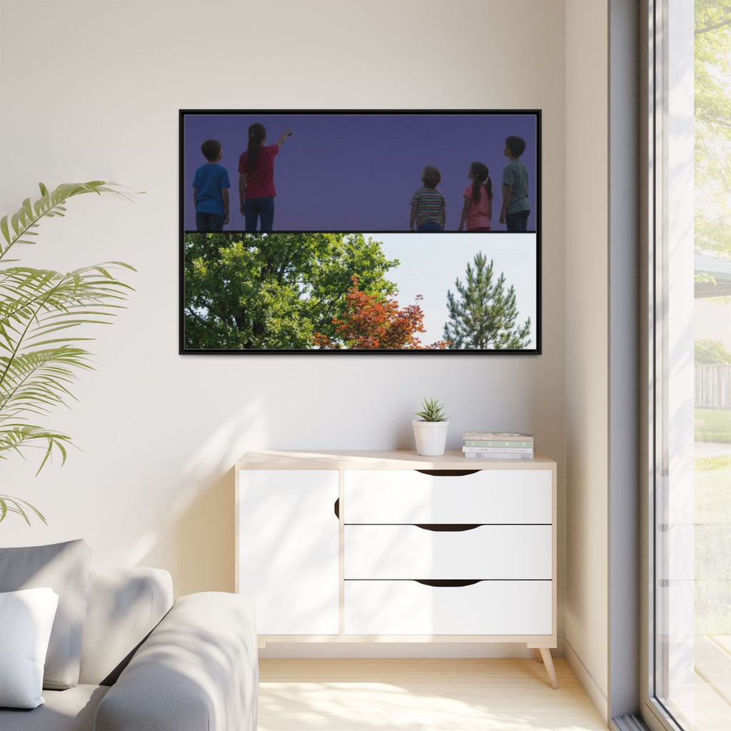 Matte Canvas, Framed - Stardust & Forest Discovery — Black /...