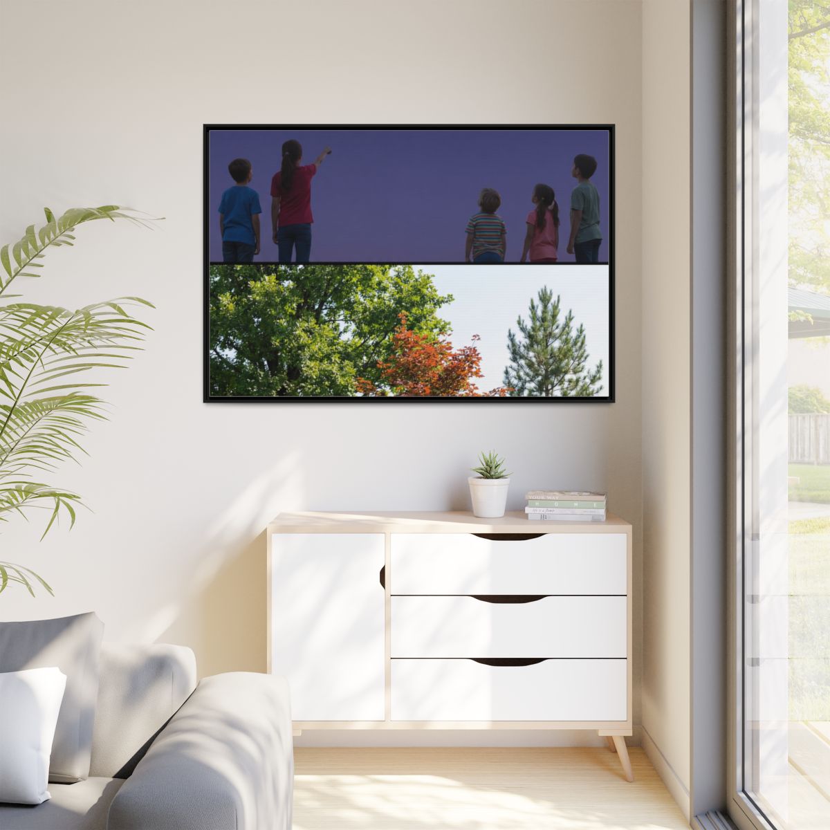Matte Canvas, Framed - Stardust & Forest Discovery — Black /...