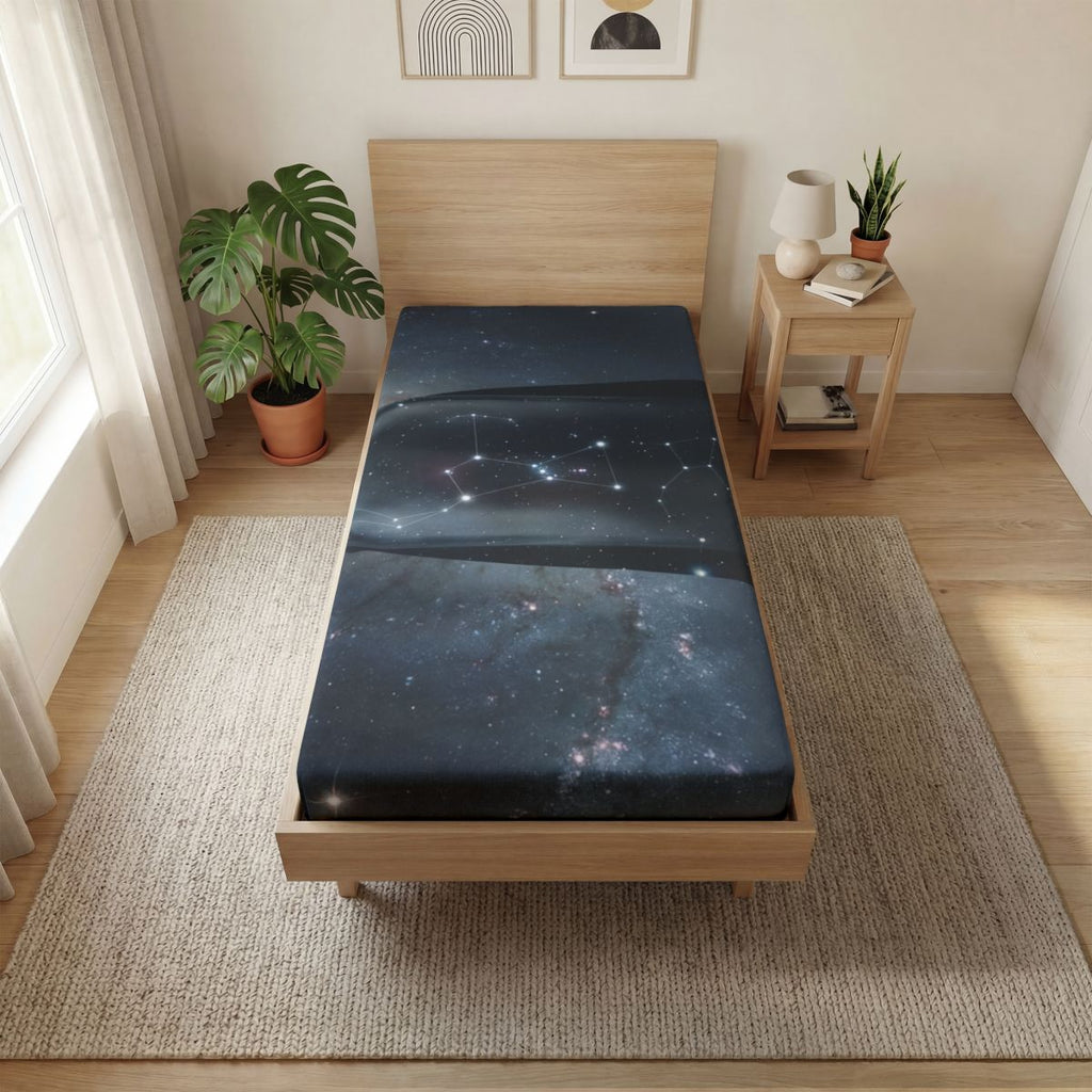 Fitted Sheet - Cosmic Sentinel Orion Constellation Art |...