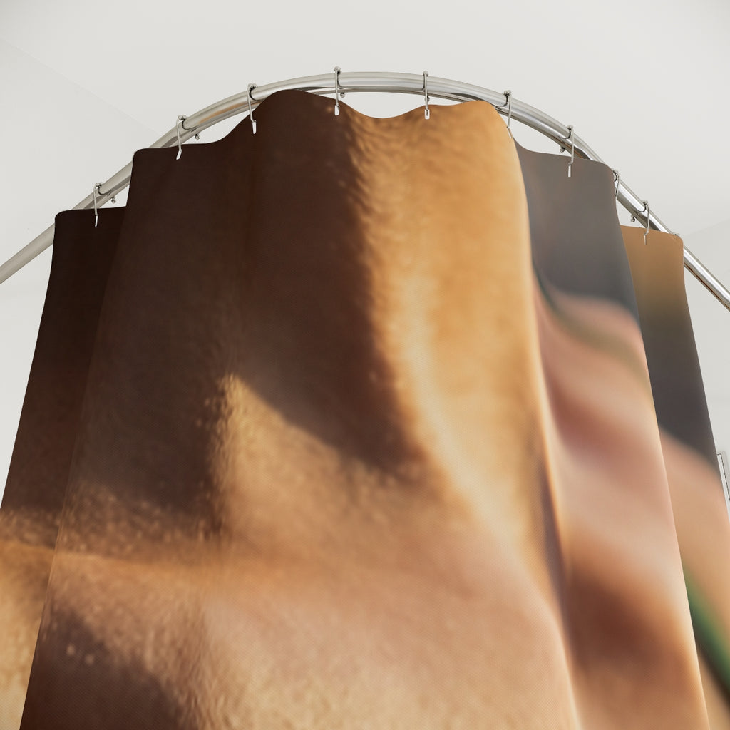 Golden Hour Shower Curtain - Emerald Oasis | Echovira...