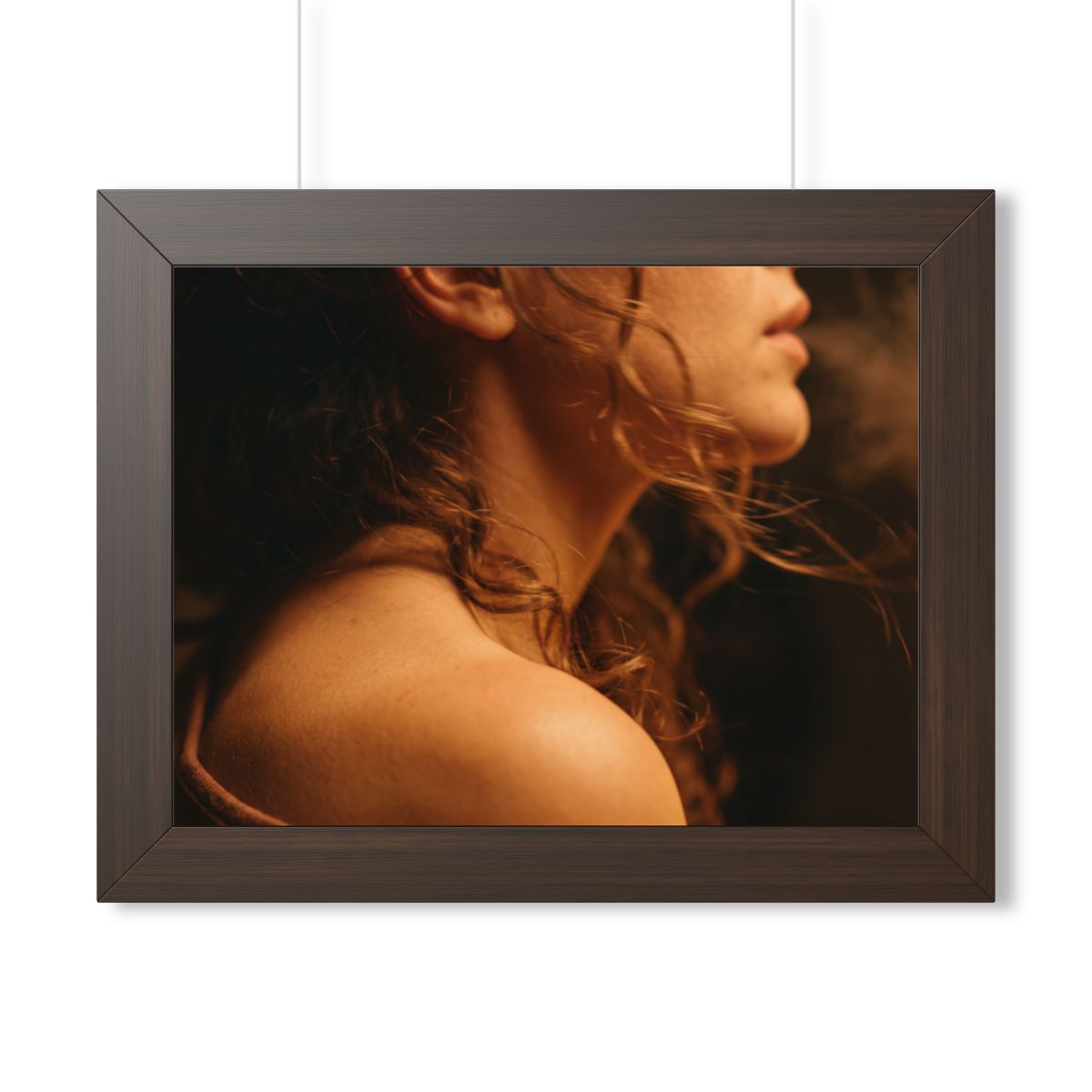 Framed Horizontal Poster - Golden Hour Silhouette Art —... |...