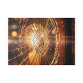 Glass Cutting Board - Shattered Light Golden Amber Glass Art...
