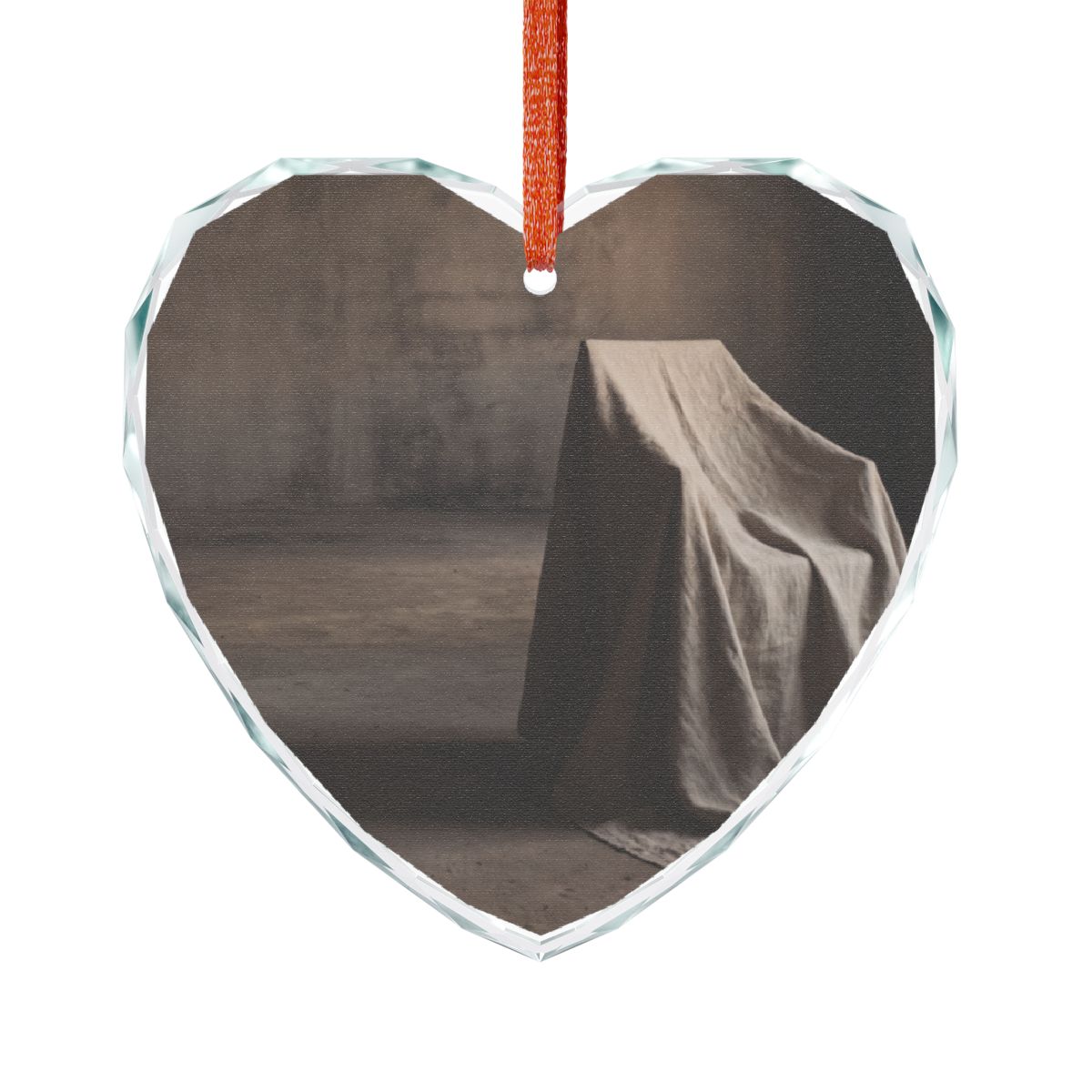 Crystal Glass Ornament - Draped Chair in Earthy Moody... |...