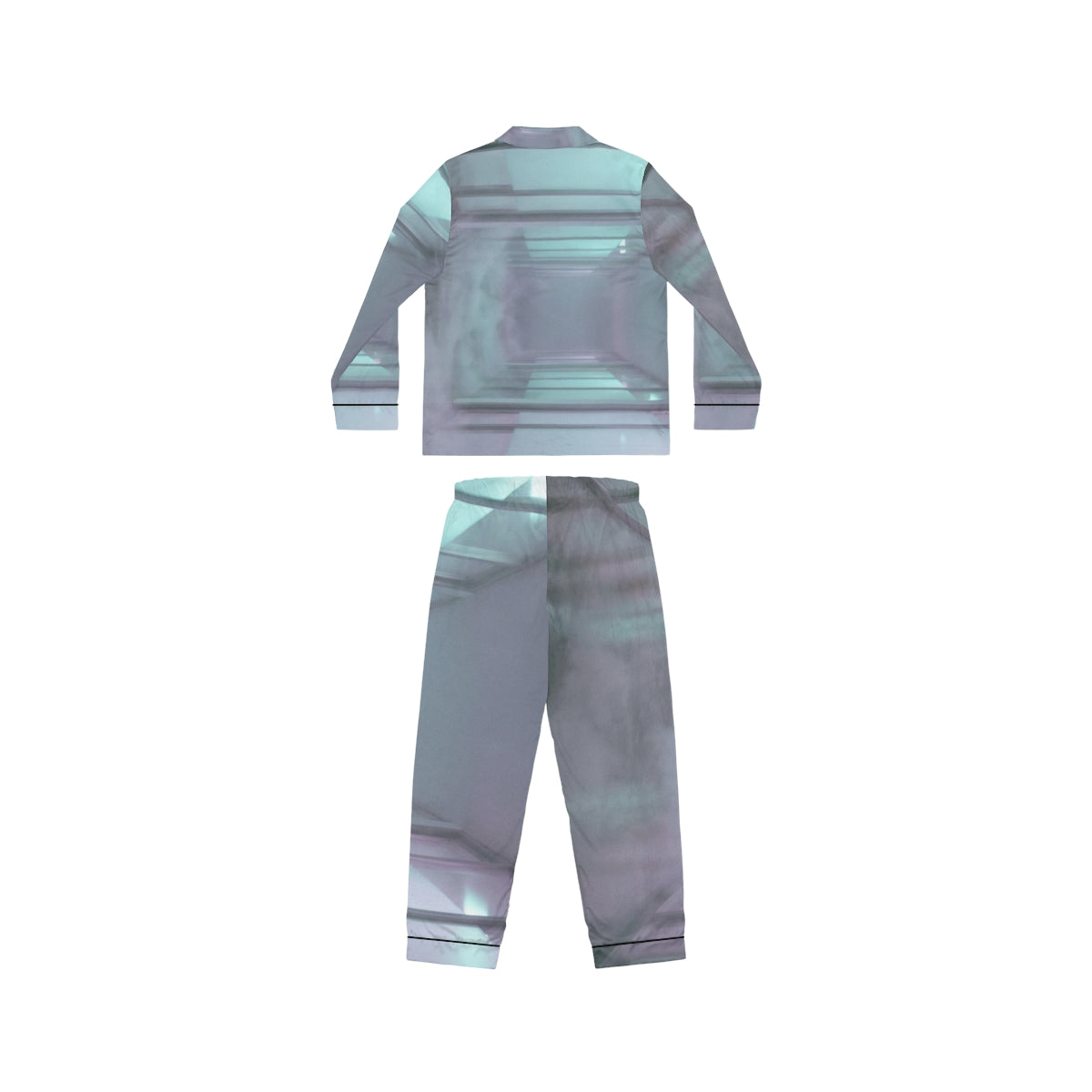 Women's Satin Pajamas - Liminal Corridor Fog Art Print |...