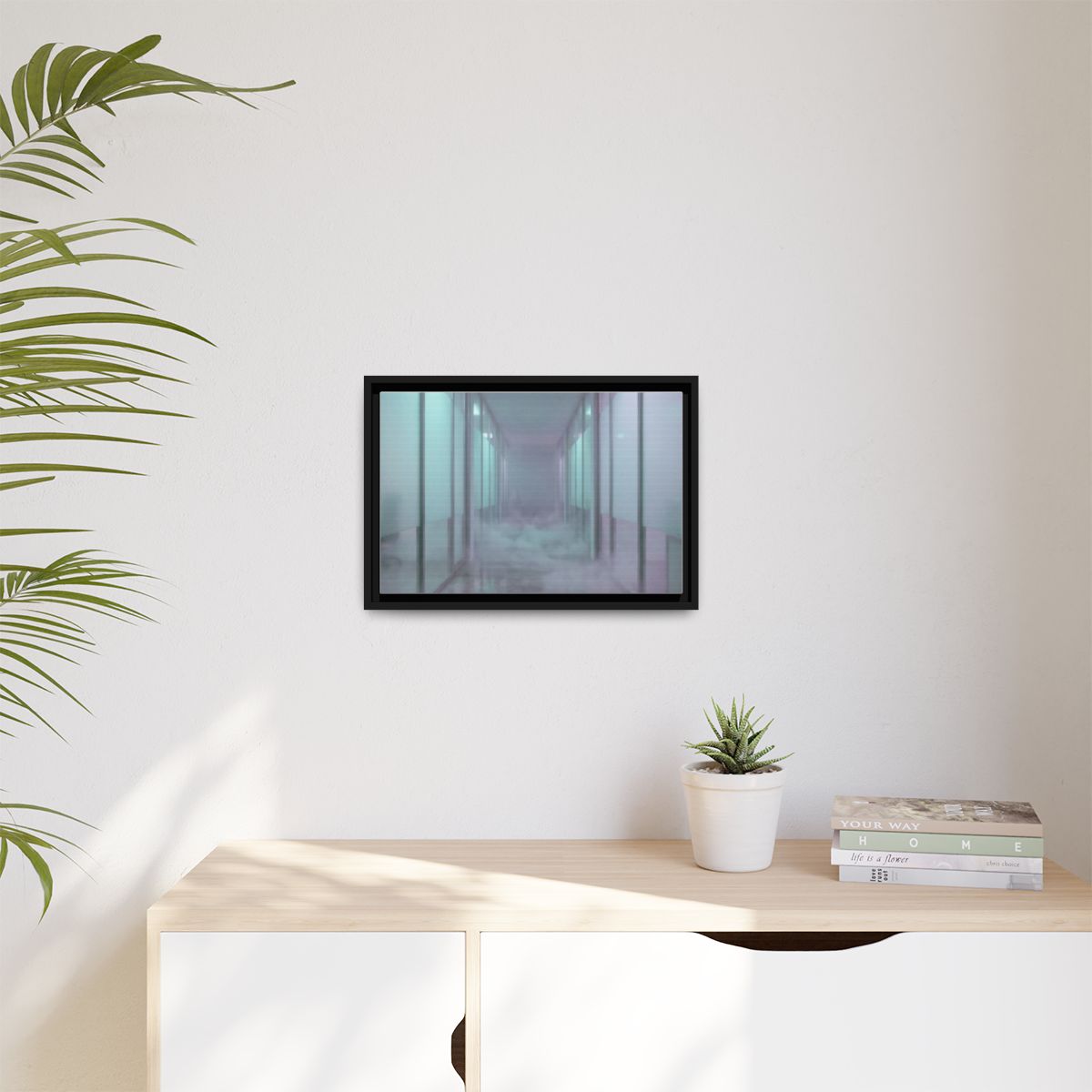 Matte Canvas, Framed - Liminal Corridor Fog Art Print —... |...