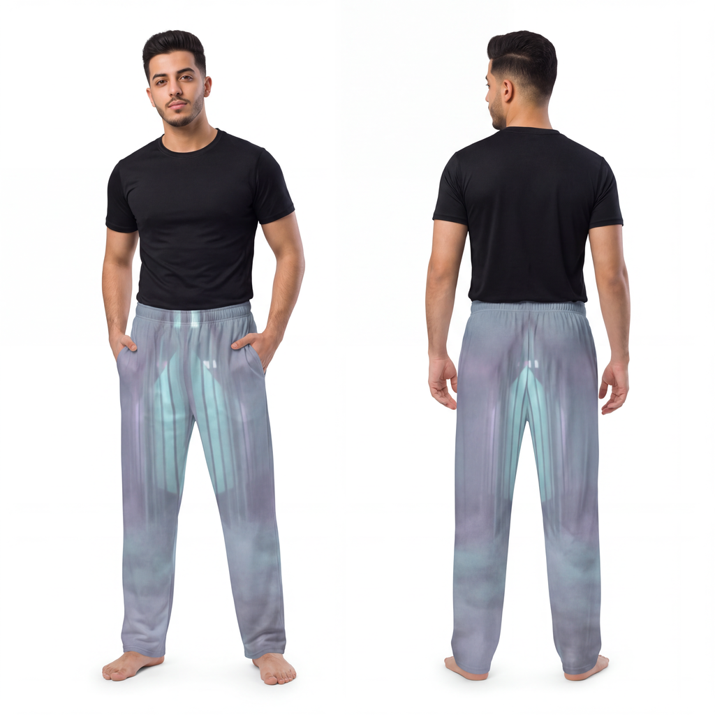 Men's Pajama Pants - Liminal Corridor Fog Art Print |...