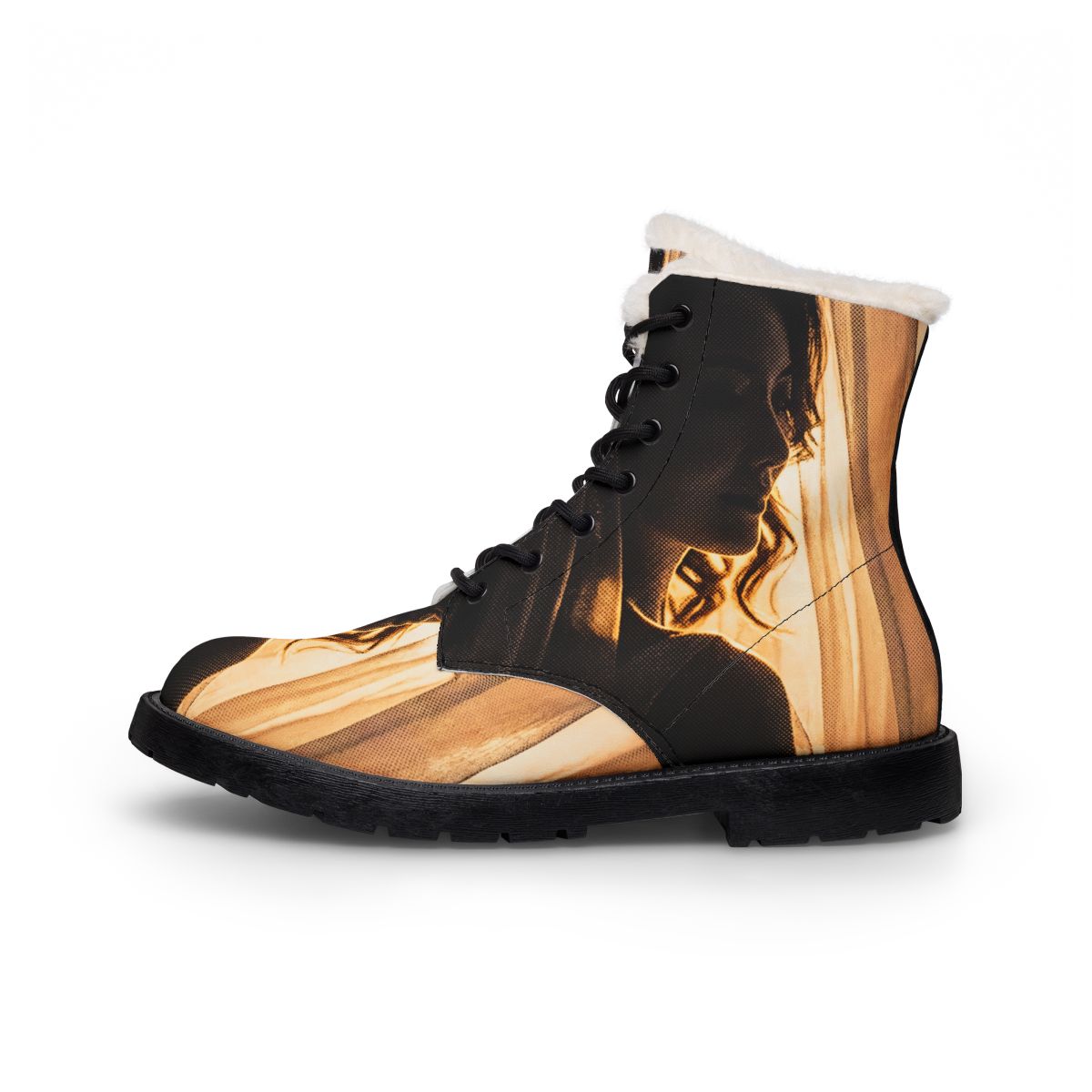 Women's Fur Boots - Golden Veil | Echovira Gallery
