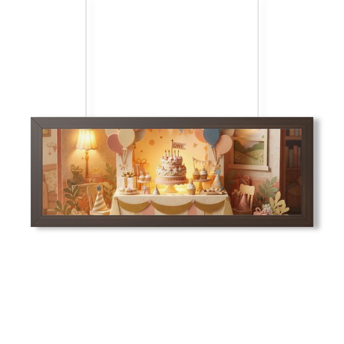 Framed Horizontal Poster - Storybook World — Walnut (14×11...