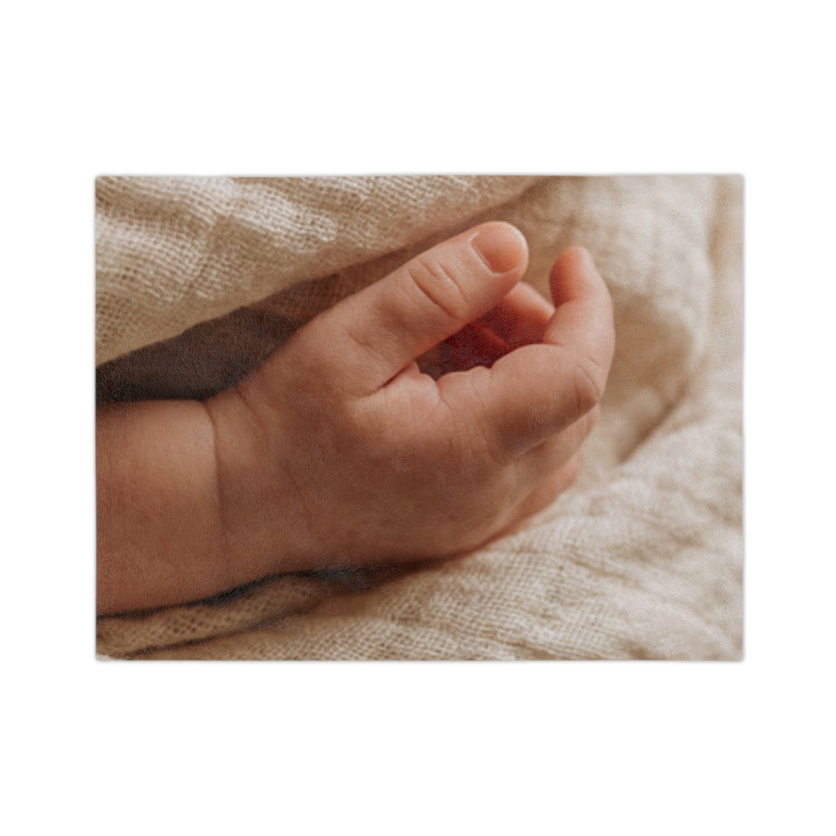 Velveteen Microfiber Blanket - Tender Newborn Hand in Soft...