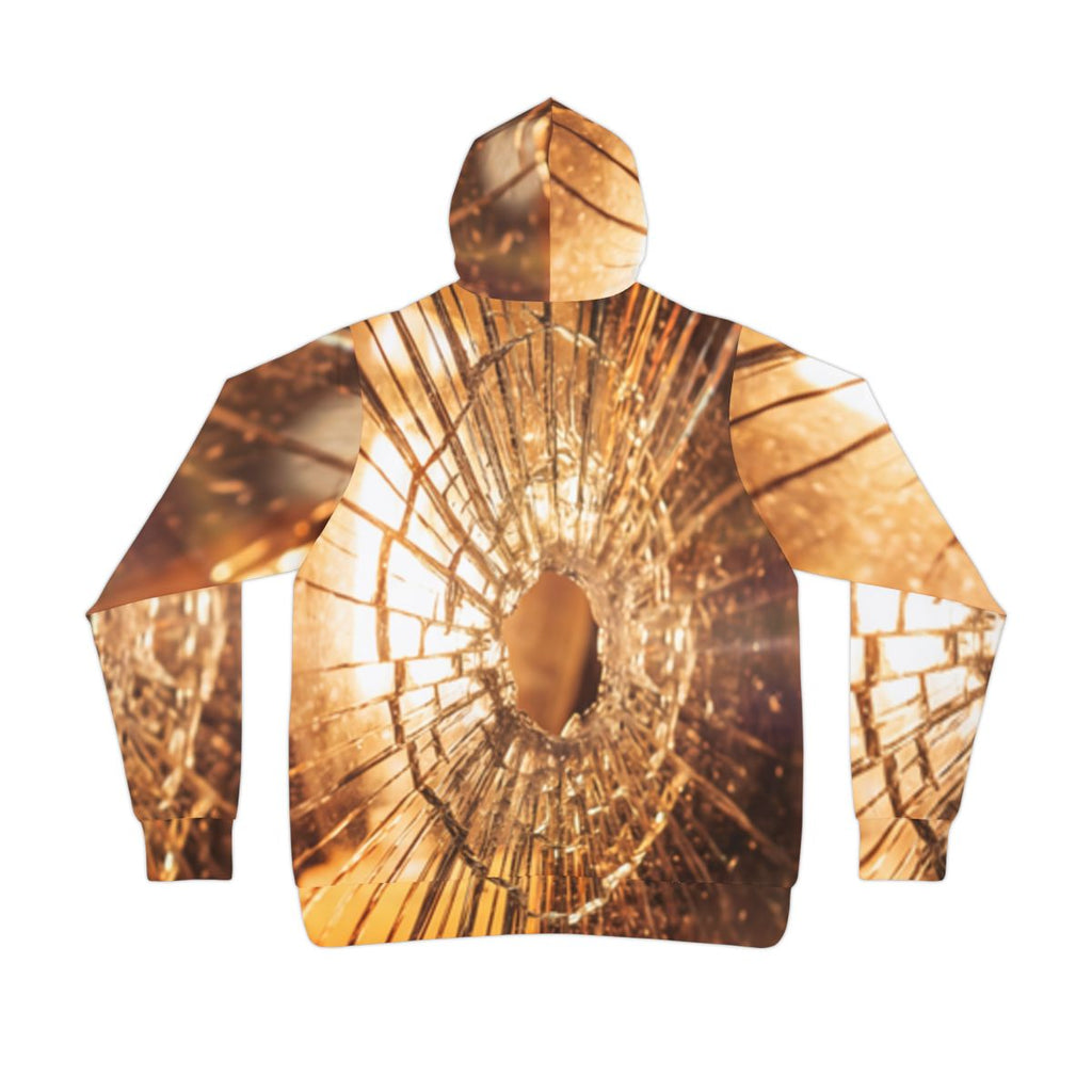 Athletic Hoodie - Shattered Light Golden Fractures Wall Art...