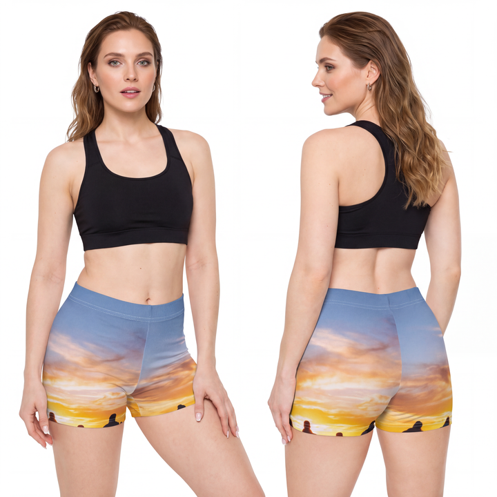 Women's Shorts - Sunset Mountain Ridge