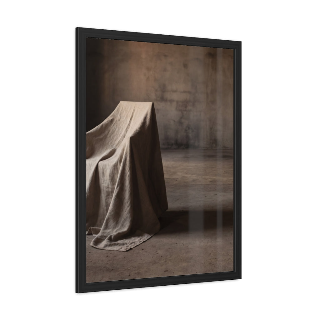Framed Poster - Draped Minimalist Form — Portrait