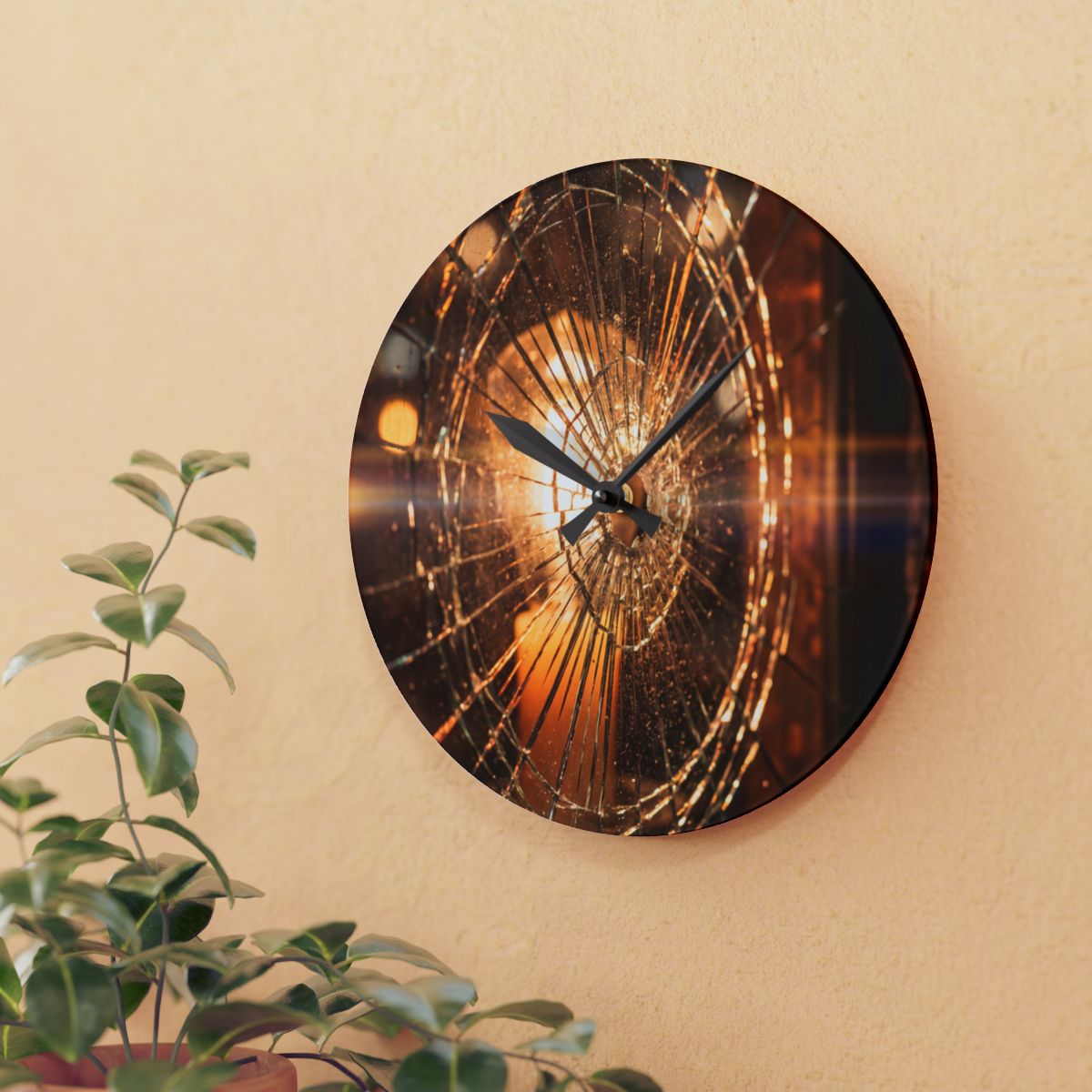 Acrylic Wall Clock - Fractured Glow