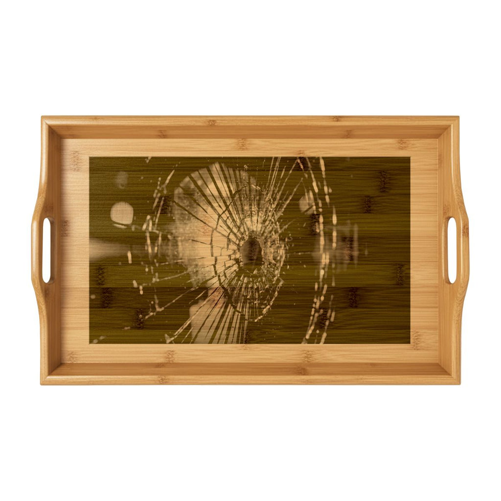 Bamboo Serving Tray - Fractured Glow Engraved Accent |...