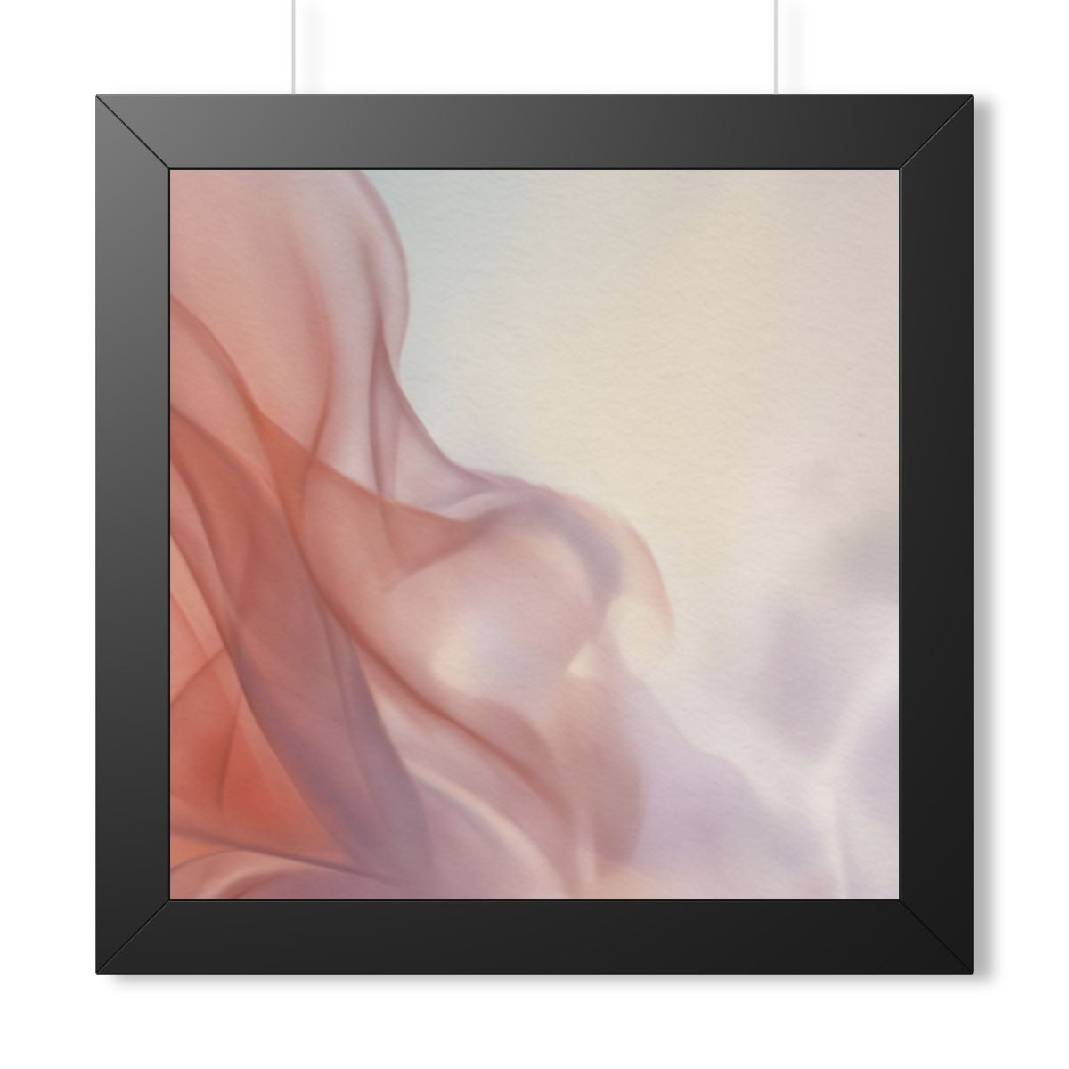 Framed Vertical Poster - Ethereal Silk Flow Pastel... |...