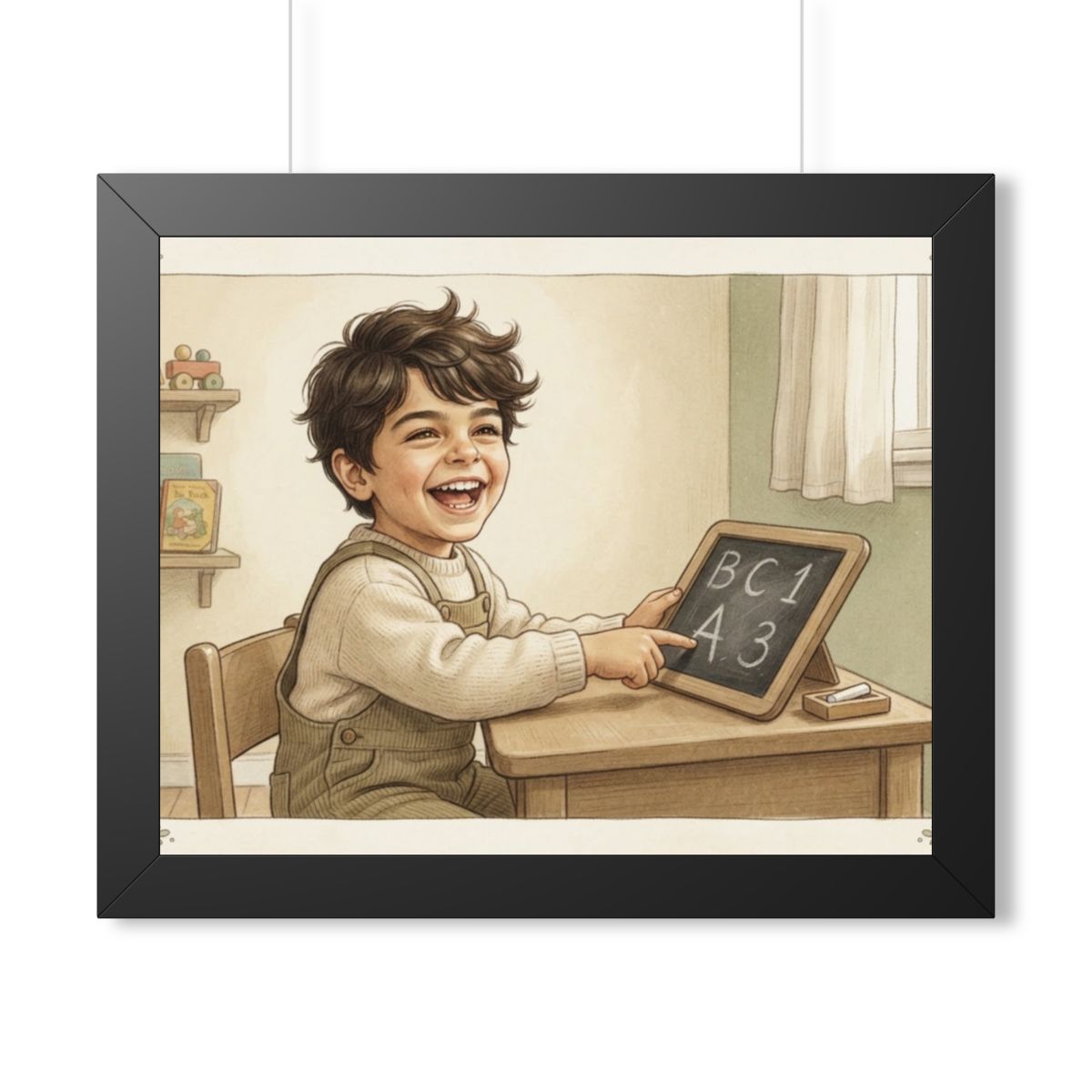 Framed Horizontal Poster - Little Scholar — Black (14×11......