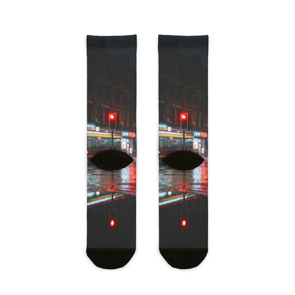 Sublimation Crew Socks - City Lights Walk | Echovira Gallery