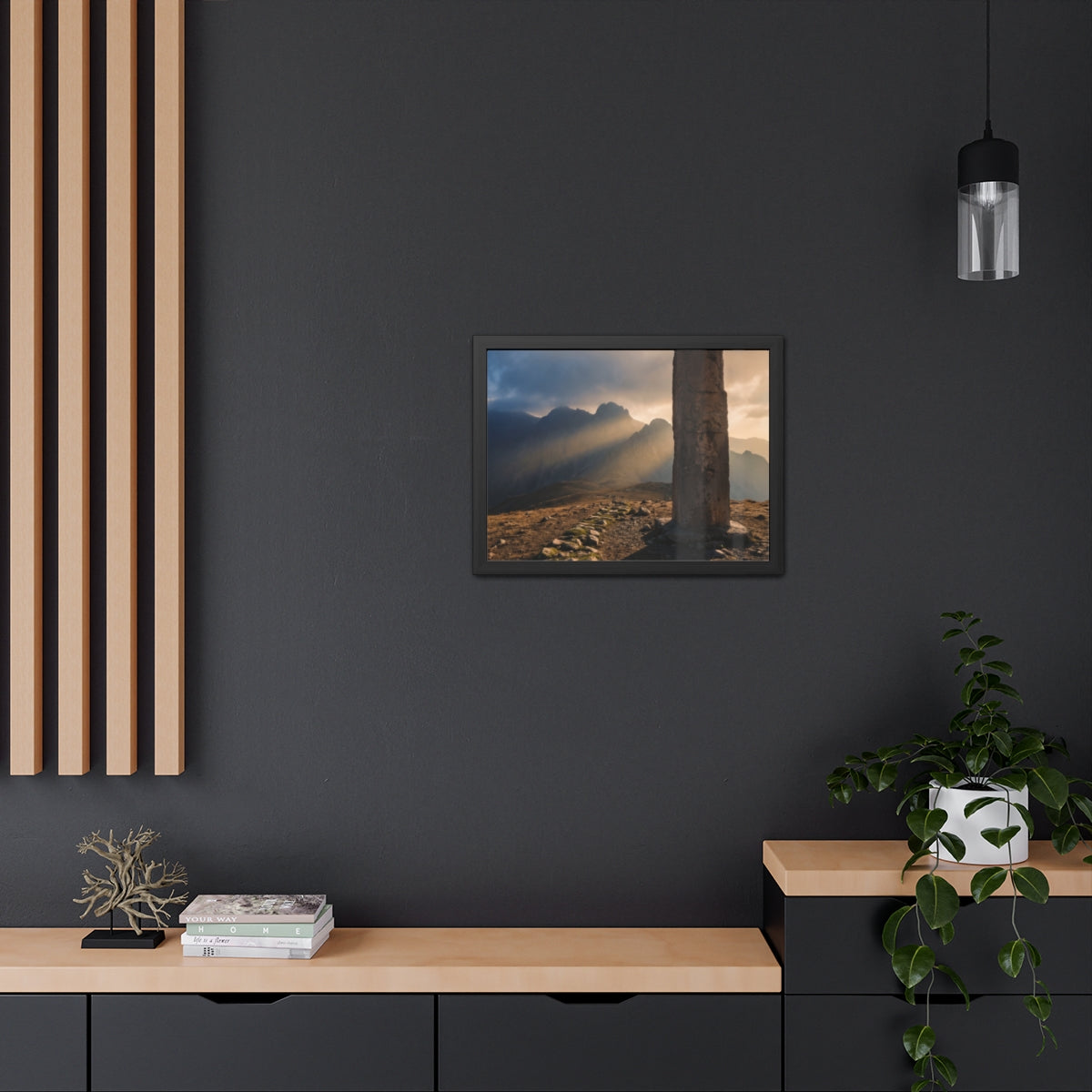 Framed Poster - Ancient Lion & Sun