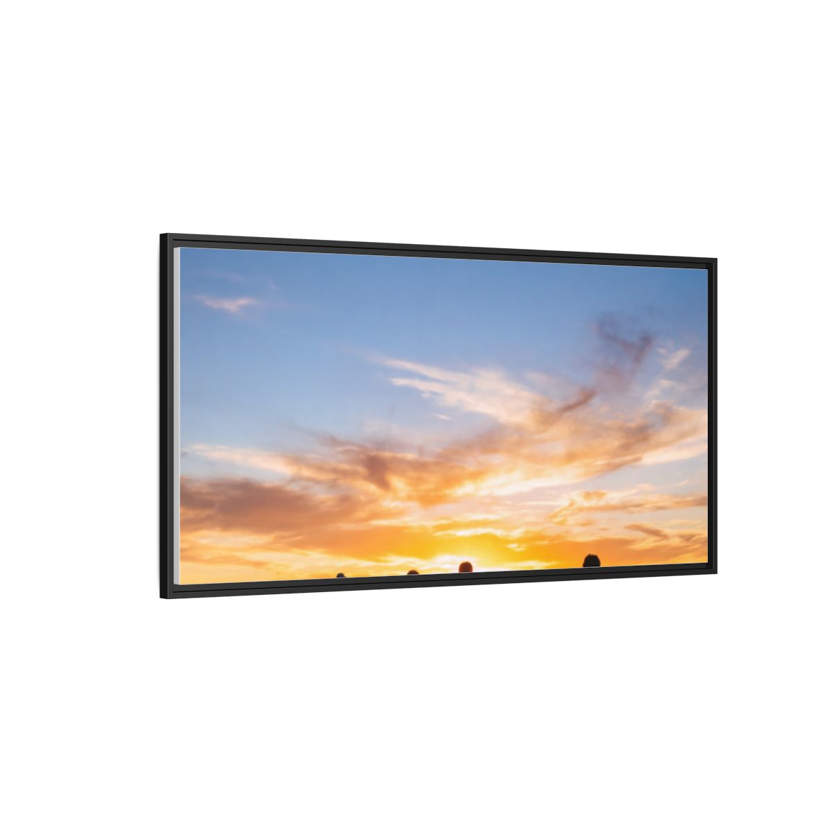 Framed Matte Canvas - Radiant Sunset Art — Black / 1.25"