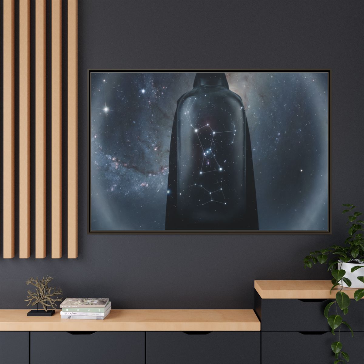 Matte Canvas, Framed - Cosmic Sentinel Orion Constellation...
