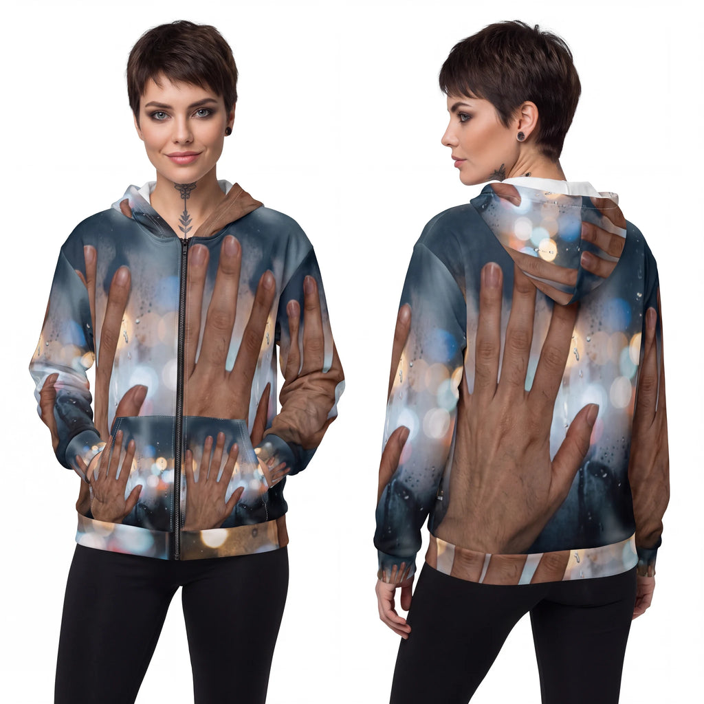 Rainy City Window Unisex Zip Hoodie