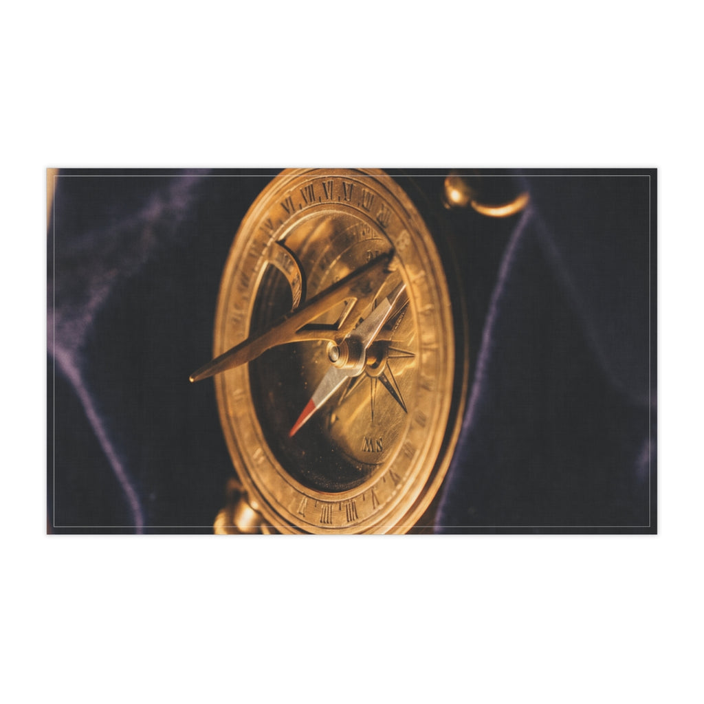 Vintage Brass Sundial Compass Tea Towels