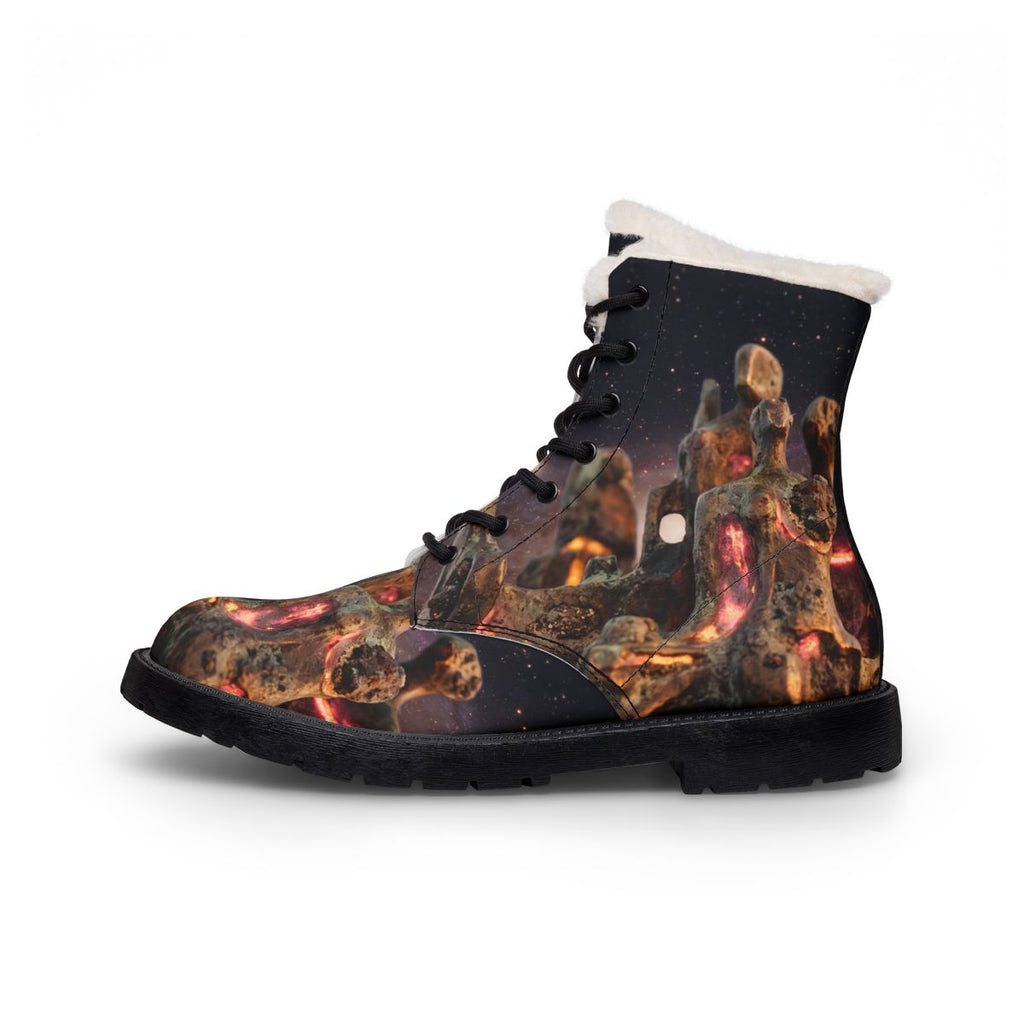 Cosmic Sentinels Men's Fur Leather Boots