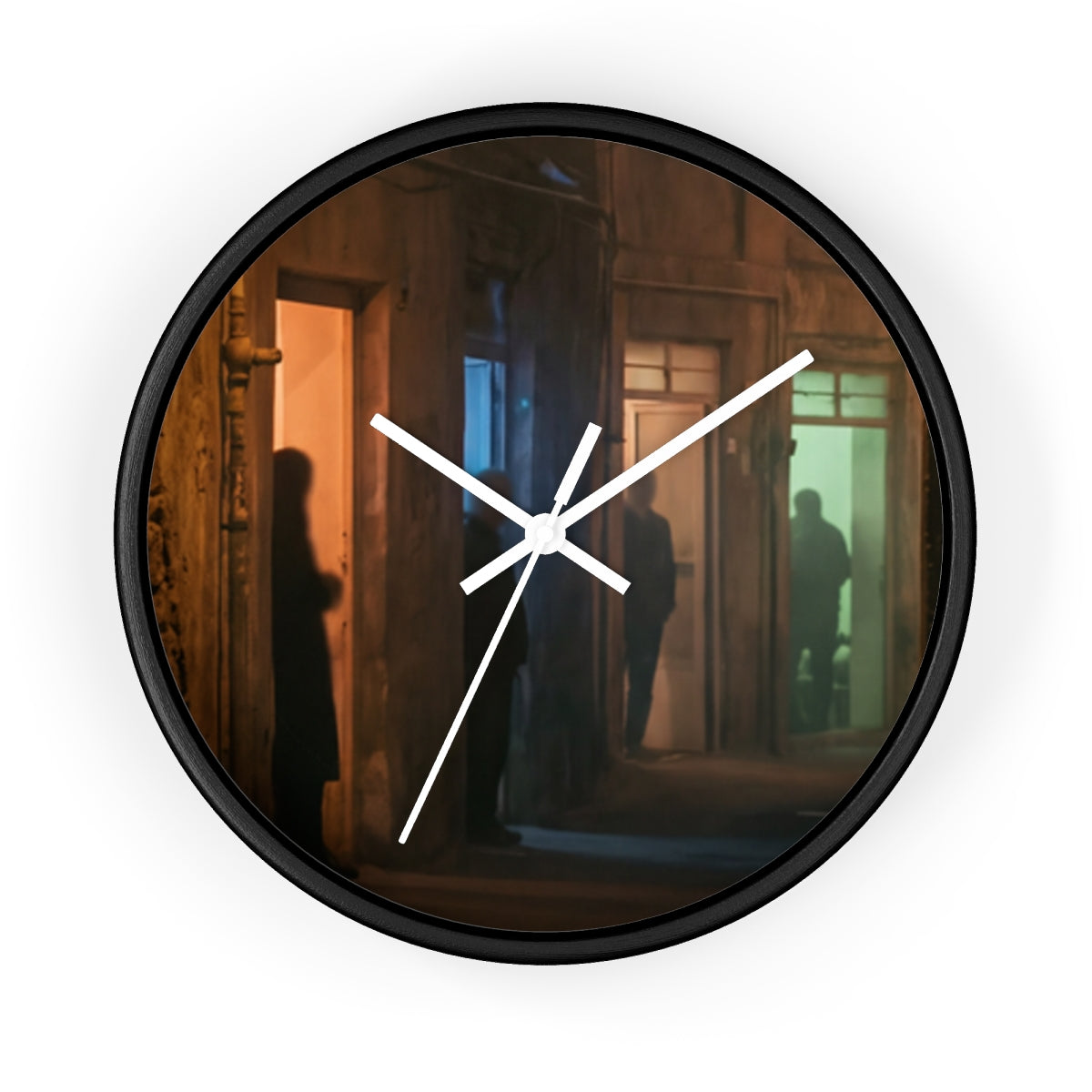 Wall Clock - Shadowed Alleyway Mystery Art Print | Echovira...